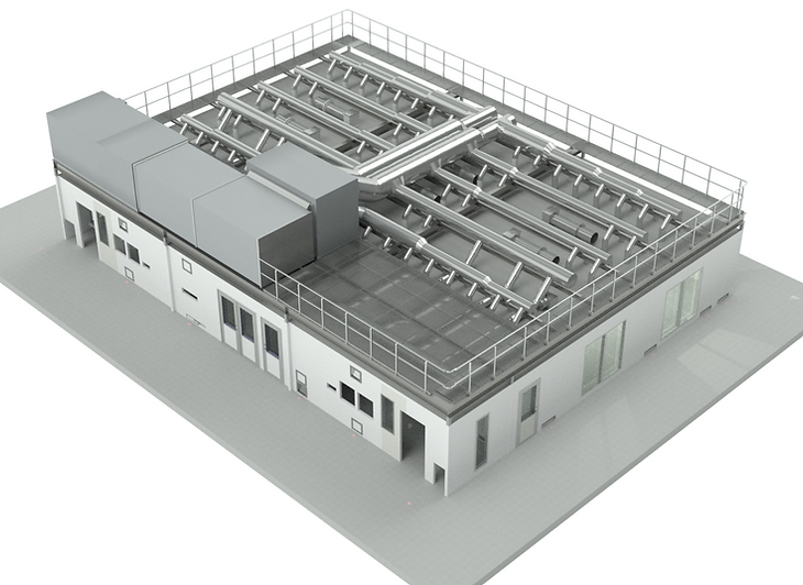 Renrum 3D bild including roof mounted technical installations