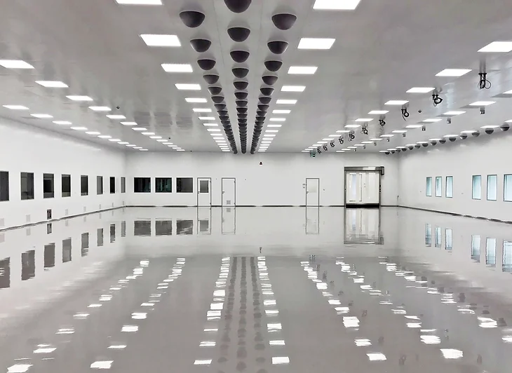 Inside a cleanroom without process equipment